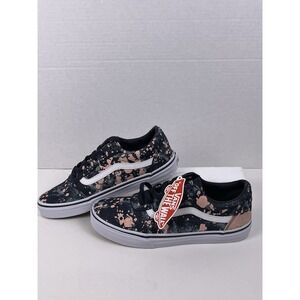 Vans Old Skool Missy Bleach Splatter Denim Sneakers Women Size 6 Black Pink Low